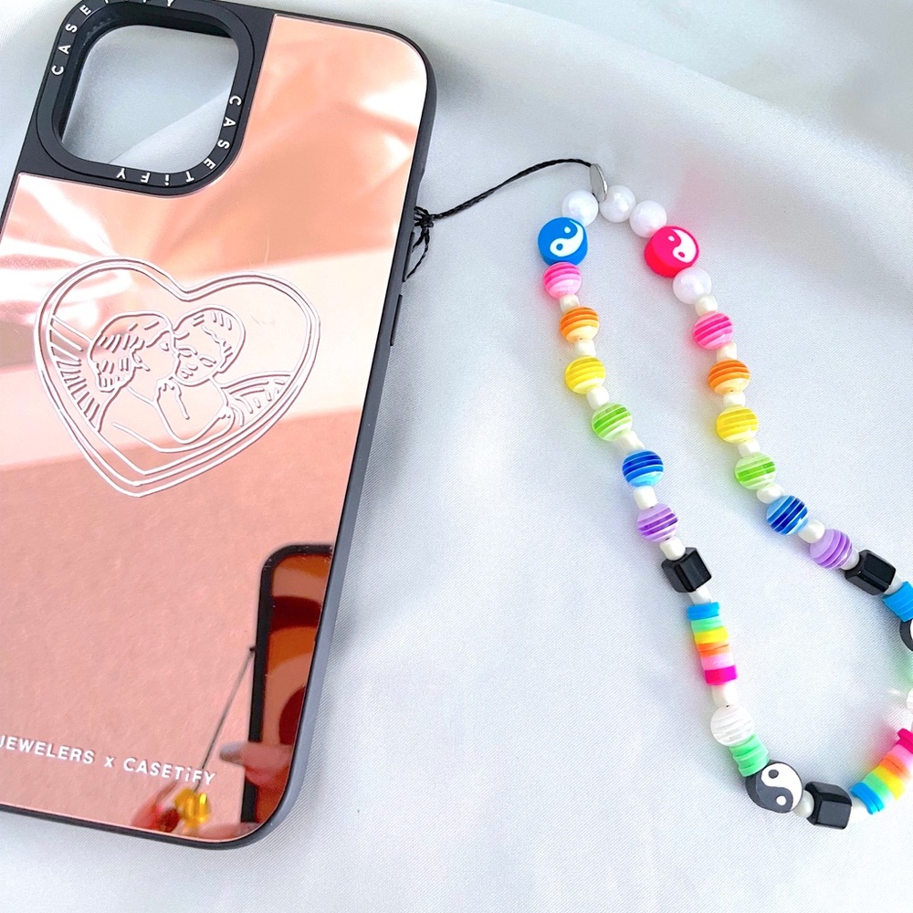 Beaded phone charm y2k aesthetic wildflower